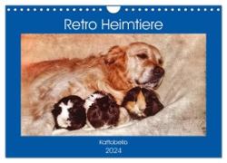 Retro Heimtiere (Wandkalender 2024 DIN A4 quer), CALVENDO Monatskalender
