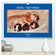 Retro Heimtiere (hochwertiger Premium Wandkalender 2024 DIN A2 quer), Kunstdruck in Hochglanz
