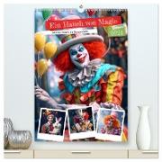 Ein Hauch von Magie - Schrille Clowns im Rampenlicht (hochwertiger Premium Wandkalender 2024 DIN A2 hoch), Kunstdruck in Hochglanz
