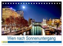 Wien nach Sonnenuntergang (Tischkalender 2024 DIN A5 quer), CALVENDO Monatskalender
