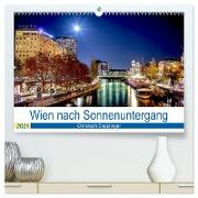 Wien nach Sonnenuntergang (hochwertiger Premium Wandkalender 2024 DIN A2 quer), Kunstdruck in Hochglanz