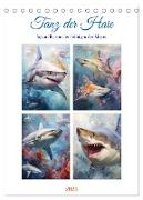 Tanz der Haie. Aquarelle von den Königen der Meere (Tischkalender 2024 DIN A5 hoch), CALVENDO Monatskalender