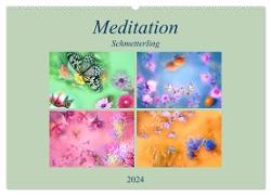 Meditation-Schmetterling (Wandkalender 2024 DIN A2 quer), CALVENDO Monatskalender
