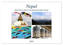 Nepal Eine Reise durch ein faszinierendes Land (Wandkalender 2024 DIN A2 quer), CALVENDO Monatskalender