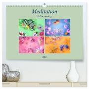 Meditation-Schmetterling (hochwertiger Premium Wandkalender 2024 DIN A2 quer), Kunstdruck in Hochglanz