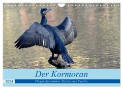 Der Kormoran, ein guter Flieger, Schwimmer, Taucher und Fischer. (Wandkalender 2024 DIN A4 quer), CALVENDO Monatskalender
