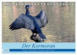 Der Kormoran, ein guter Flieger, Schwimmer, Taucher und Fischer. (Tischkalender 2024 DIN A5 quer), CALVENDO Monatskalender