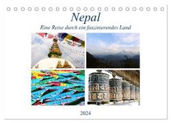 Nepal Eine Reise durch ein faszinierendes Land (Tischkalender 2024 DIN A5 quer), CALVENDO Monatskalender