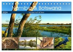 Namibia & Botswana (Tischkalender 2024 DIN A5 quer), CALVENDO Monatskalender