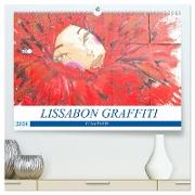 LISSABON GRAFFITI (hochwertiger Premium Wandkalender 2024 DIN A2 quer), Kunstdruck in Hochglanz