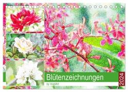 Blütenzeichnungen (Tischkalender 2024 DIN A5 quer), CALVENDO Monatskalender