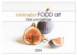minimalist FOOD art Obst und Gemüse (Wandkalender 2024 DIN A2 quer), CALVENDO Monatskalender