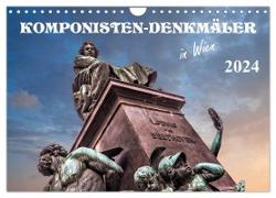 Komponisten-Denkmäler in Wien (Wandkalender 2024 DIN A4 quer), CALVENDO Monatskalender