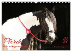 Pferde - eine Herzenssache (Wandkalender 2024 DIN A3 quer), CALVENDO Monatskalender