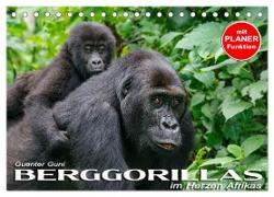 Berggorillas im Herzen Afrikas (Tischkalender 2024 DIN A5 quer), CALVENDO Monatskalender