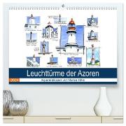 Leuchttürme der Azoren (hochwertiger Premium Wandkalender 2024 DIN A2 quer), Kunstdruck in Hochglanz