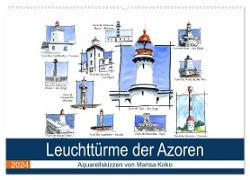 Leuchttürme der Azoren (Wandkalender 2024 DIN A2 quer), CALVENDO Monatskalender