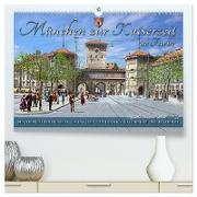 München zur Kaiserzeit in Farbe (hochwertiger Premium Wandkalender 2024 DIN A2 quer), Kunstdruck in Hochglanz
