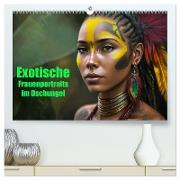 Exotische Frauenportraits im Dschungel (hochwertiger Premium Wandkalender 2024 DIN A2 quer), Kunstdruck in Hochglanz