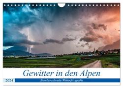 Gewitter in den Alpen (Wandkalender 2024 DIN A4 quer), CALVENDO Monatskalender
