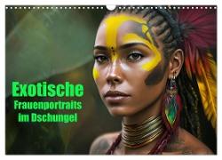 Exotische Frauenportraits im Dschungel (Wandkalender 2024 DIN A3 quer), CALVENDO Monatskalender