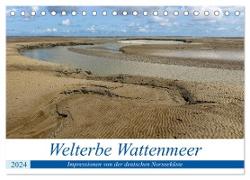 Welterbe Wattenmeer (Tischkalender 2024 DIN A5 quer), CALVENDO Monatskalender