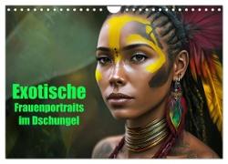Exotische Frauenportraits im Dschungel (Wandkalender 2024 DIN A4 quer), CALVENDO Monatskalender