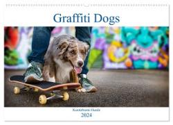 Graffiti Dogs (Wandkalender 2024 DIN A2 quer), CALVENDO Monatskalender