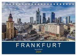 Frankfurt - Tag und Nacht (Tischkalender 2024 DIN A5 quer), CALVENDO Monatskalender