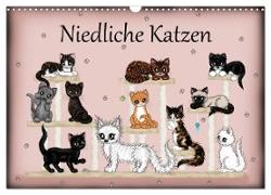 Niedliche Katzen (Wandkalender 2024 DIN A3 quer), CALVENDO Monatskalender