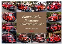 Fantastische Nostalgie Feurwehrautos (Tischkalender 2024 DIN A5 quer), CALVENDO Monatskalender