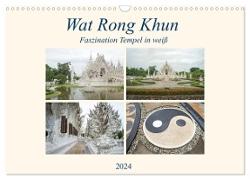 Wat Rong Khun - Faszination Tempel in weiß (Wandkalender 2024 DIN A3 quer), CALVENDO Monatskalender