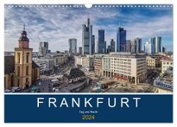 Frankfurt - Tag und Nacht (Wandkalender 2024 DIN A3 quer), CALVENDO Monatskalender