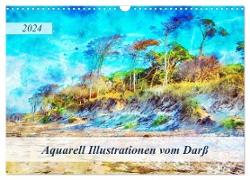 Aquarell Illustrationen vom Darß (Wandkalender 2024 DIN A3 quer), CALVENDO Monatskalender
