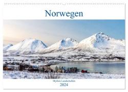 Norwegen - Mythos Landschaften (Wandkalender 2024 DIN A2 quer), CALVENDO Monatskalender