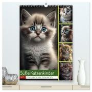 Süße Katzenkinder (hochwertiger Premium Wandkalender 2024 DIN A2 hoch), Kunstdruck in Hochglanz