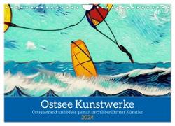 Ostsee Kunstwerke (Wandkalender 2024 DIN A4 quer), CALVENDO Monatskalender