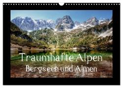 Traumhafte Alpen - Bergseen und Almen (Wandkalender 2024 DIN A3 quer), CALVENDO Monatskalender
