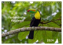 Farbenfrohe Vogelwelt (Wandkalender 2024 DIN A4 quer), CALVENDO Monatskalender