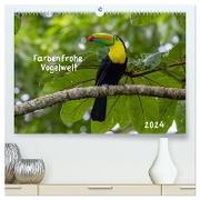 Farbenfrohe Vogelwelt (hochwertiger Premium Wandkalender 2024 DIN A2 quer), Kunstdruck in Hochglanz