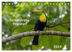 Farbenfrohe Vogelwelt (Tischkalender 2024 DIN A5 quer), CALVENDO Monatskalender