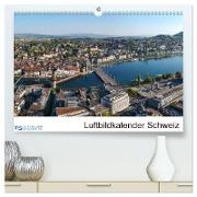 Luftbildkalender Schweiz (hochwertiger Premium Wandkalender 2024 DIN A2 quer), Kunstdruck in Hochglanz