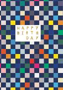 Doppelkarte. Checkmate - Birthday/Colourful Squares
