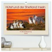 Hütehund der Shetland Inseln - Shetland Sheepdog (hochwertiger Premium Wandkalender 2024 DIN A2 quer), Kunstdruck in Hochglanz