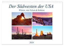 Der Südwesten der USA: Wüsten, rote Felsen & Canyons (Wandkalender 2024 DIN A2 quer), CALVENDO Monatskalender