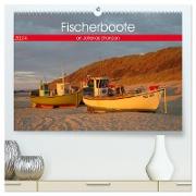 Fischerboote an Jütlands Stränden (hochwertiger Premium Wandkalender 2024 DIN A2 quer), Kunstdruck in Hochglanz