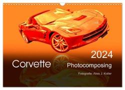 Corvette Photocomposing (Wandkalender 2024 DIN A3 quer), CALVENDO Monatskalender