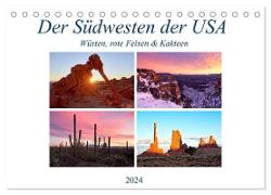 Der Südwesten der USA: Wüsten, rote Felsen & Canyons (Tischkalender 2024 DIN A5 quer), CALVENDO Monatskalender
