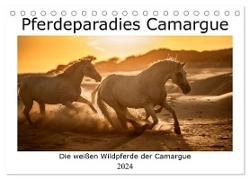 Pferdeparadies Camargue (Tischkalender 2024 DIN A5 quer), CALVENDO Monatskalender