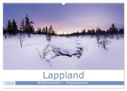 Lappland - Winterwandern Impressionen (Wandkalender 2024 DIN A2 quer), CALVENDO Monatskalender